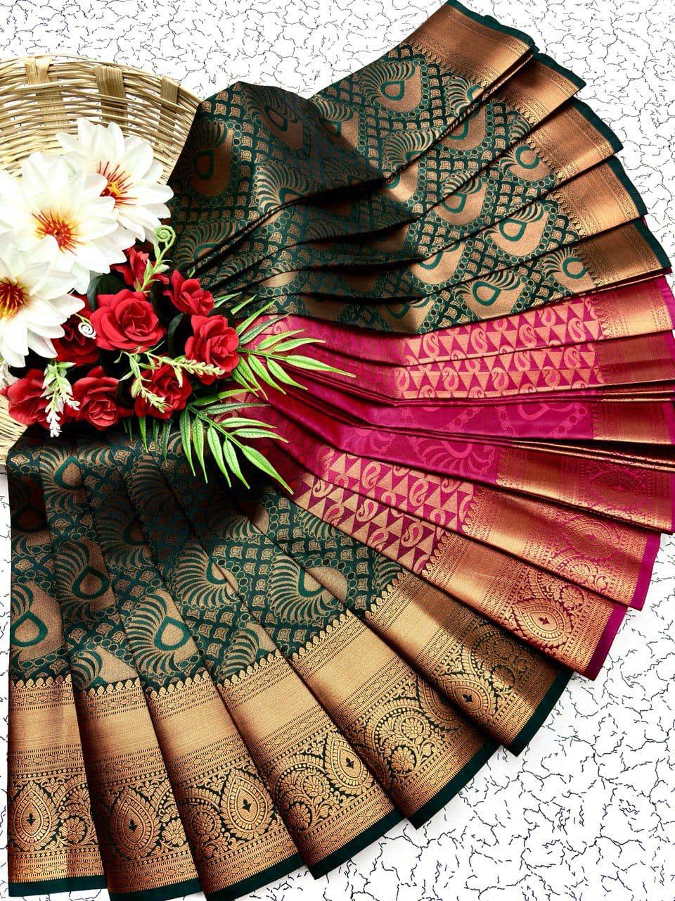 ELITE BRIDAL PICK - Dark Green Pink - Image 1