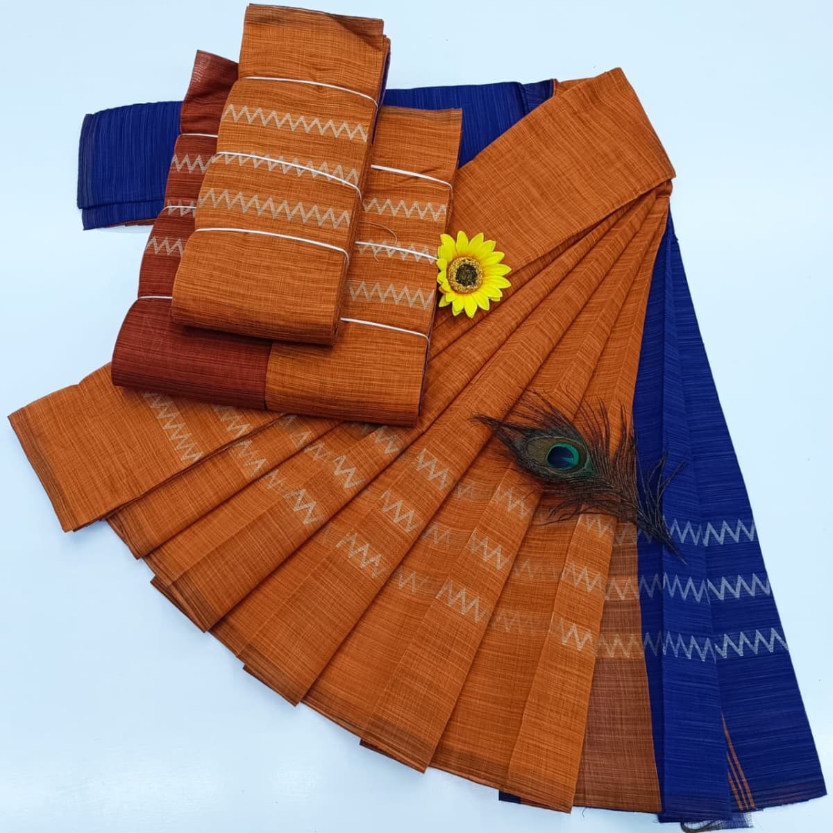 Korvai Silk Cotton - Light Orange 🧡 - Image 1