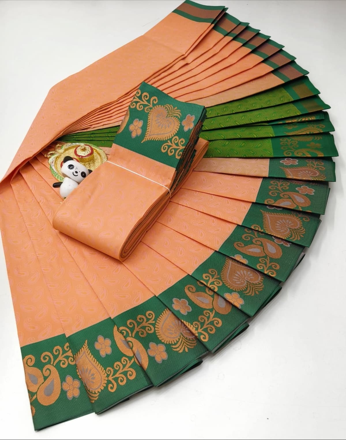 3D Embossed Art Silks Saree - Image 1