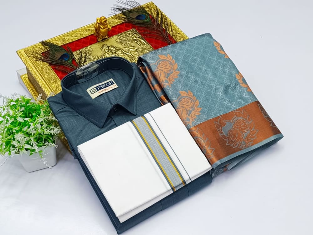 Ellampillai  SILK  SAREES & COTTON DOTIS, SHIRTS - Dark Grey
