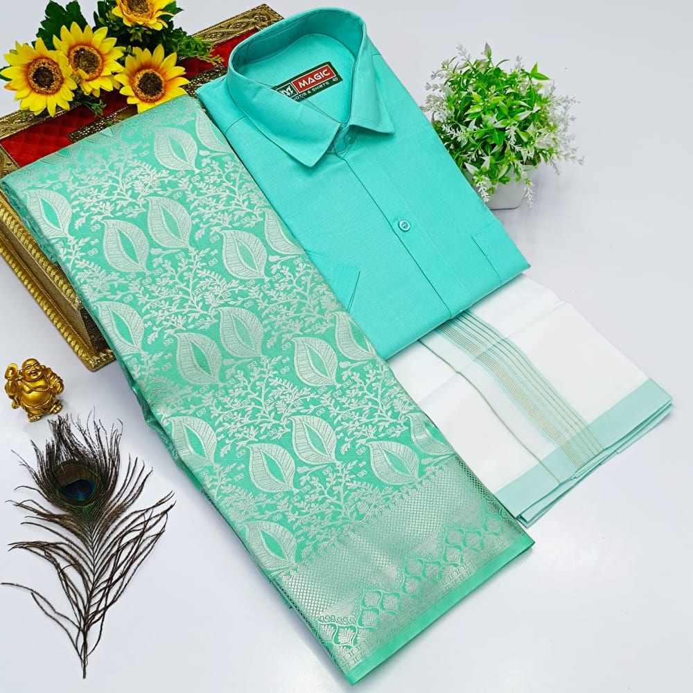 Ellampillai  SILK  SAREES& COTTON DOTIS, SHIRTS - Mint Green