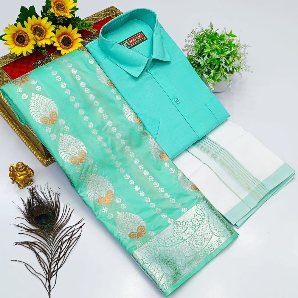 Ellampillai  SILK  SAREES& COTTON DOTIS, SHIRTS - Mint Green