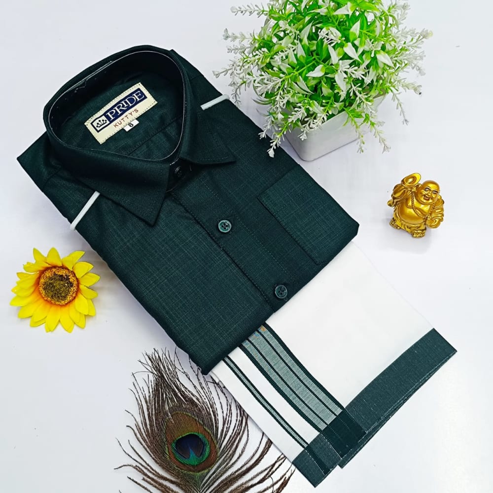 Pongal Kids Dhoti Collection - Dark Green