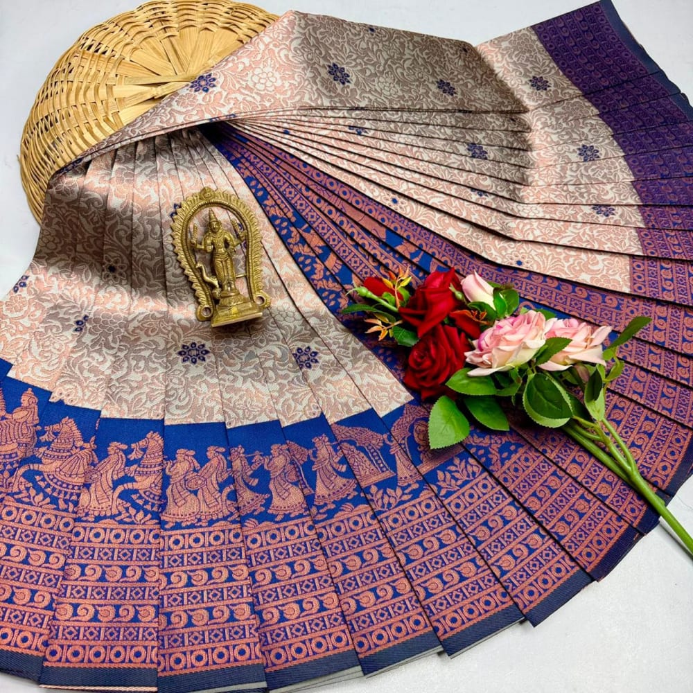 ELITE Korvai Bridal - Beige Purple