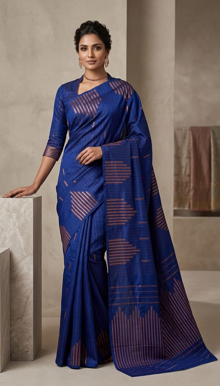 Arani Vairaoosi Soft Silk Saree - Royal Blue