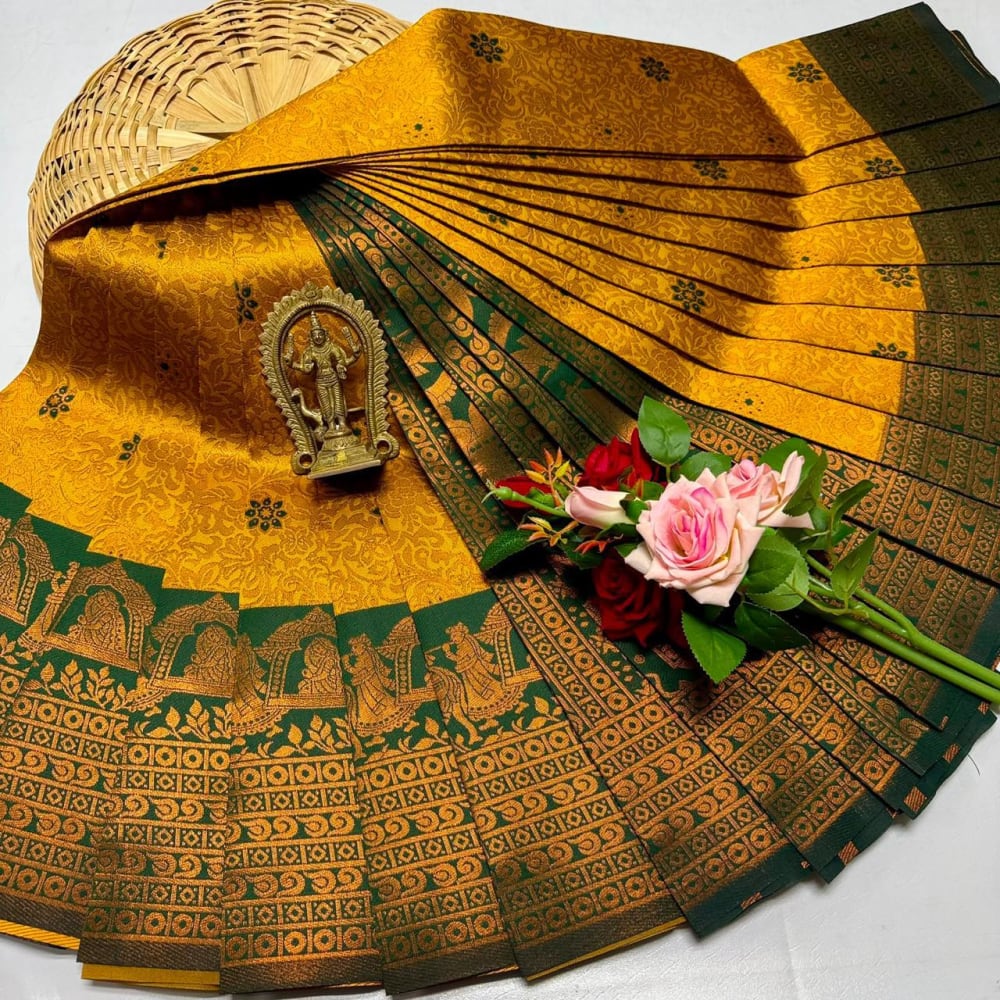 ELITE Korvai Bridal - Mustard Brown