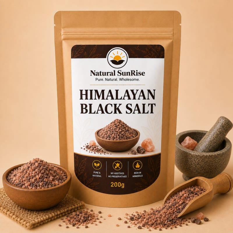 Natural SunRise Himalayan Black Salt (Kala Namak) - Pure Mineral-Rich Salt