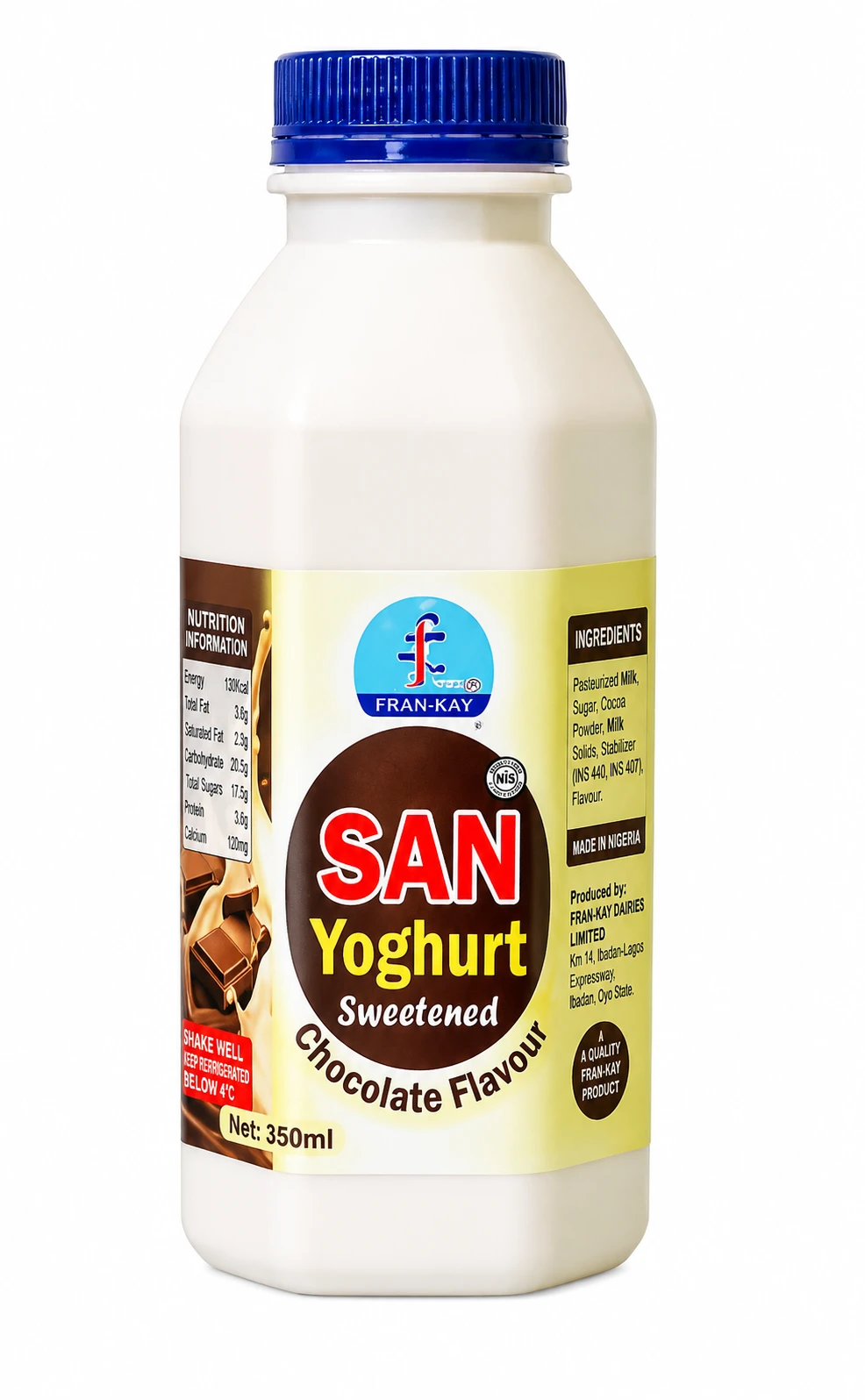 Buy SAN YOGHURT SWEETENED CHOCOLATE FLAVOR 50CL online in Lagos
