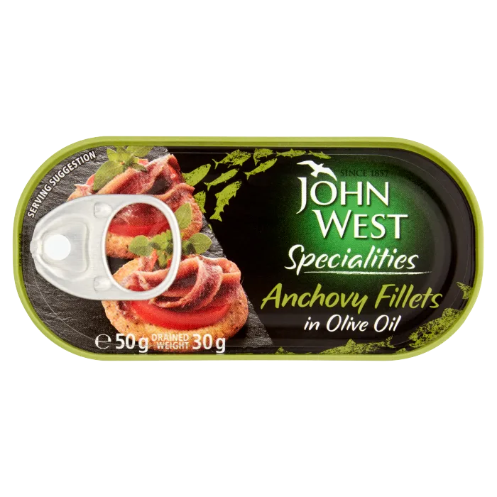 JOHN WESTSPECIALITIES 50G ANCHOVY FILLETS
