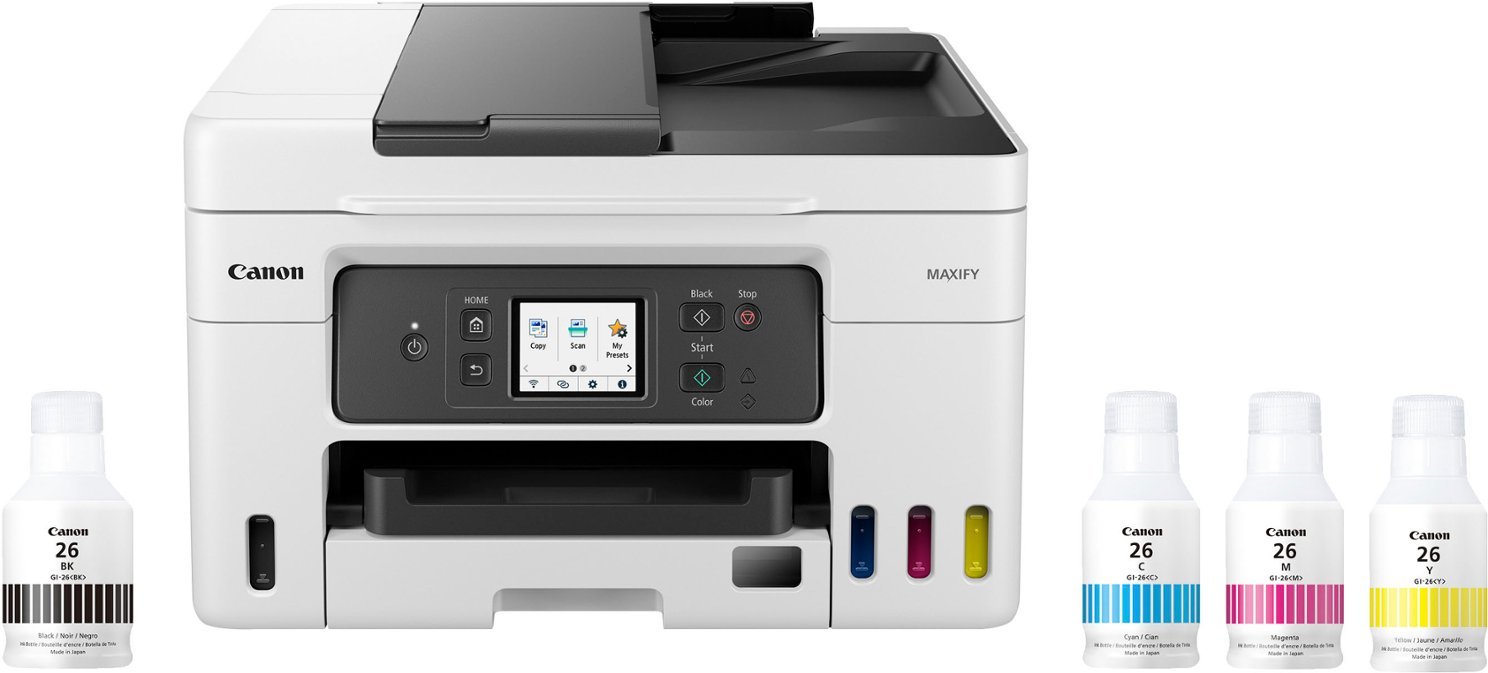 Canon - MAXIFY MegaTank GX4020 Wireless All-In-One Inkjet Printer with Fax - White