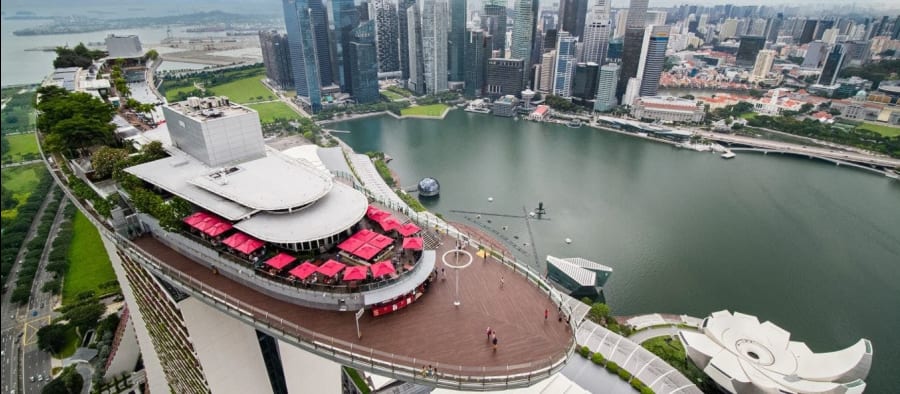 la terrasse d'observation du Marina Bay Sands Skypark 1