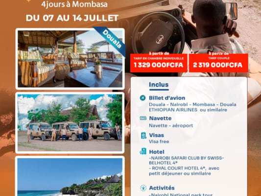 Visitez le 4 jours à Nairobi & 4 jours à Mombasa