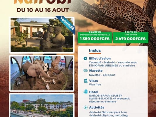 07 JOURS EN IMMERSION TOTALE EN NAIROBI- Août 2026(Yaounde)