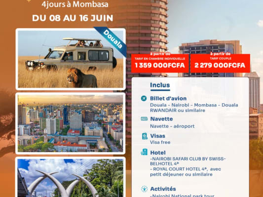 Visitez le 4 jours à Nairobi & 4 jours à Mombasa