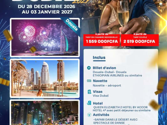 NOUVEL AN  À DUBAÏ 🎁👨‍👩‍👧‍👦 Décembre 2026 à Janvier 2027 (Douala)