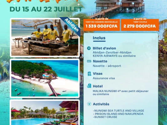  L'ECHAPEE ZANZIBAR: 07 Merveilleux  jours entre plages de Reve et coucher de soleil doré