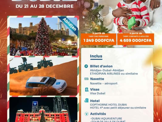 NOËL  EN FAMILLE  À DUBAÏ 🎁👨‍👩‍👧‍👦 Décembre 2026 (Abidjan)