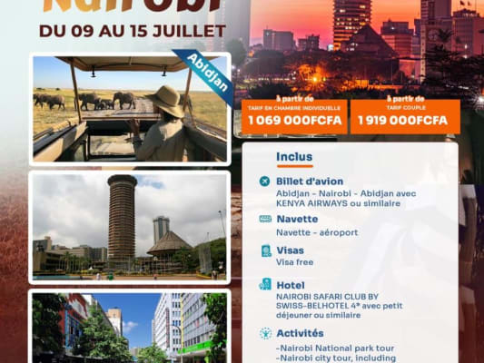 07 JOURS A NAIROBI- Juillet 2026(Abidjan)