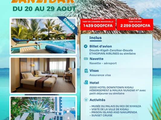 Double Expérience : 3 jours à Kigali & 6 jours à Zanzibar