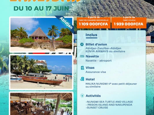  L'ECHAPEE ZANZIBAR: 07 Merveilleux  jours entre plages de Reve et coucher de soleil doré