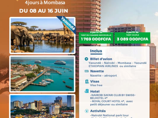 Visitez le 4 jours à Nairobi & 4 jours à Mombasa