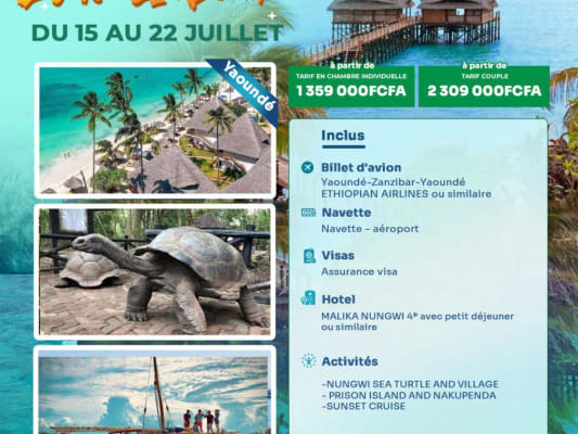  L'ECHAPEE ZANZIBAR: 07 Merveilleux  jours entre plages de Reve et coucher de soleil doré
