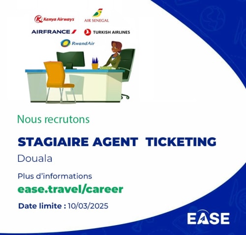 Agent de comptoir / Billetterie (Stage) - Douala