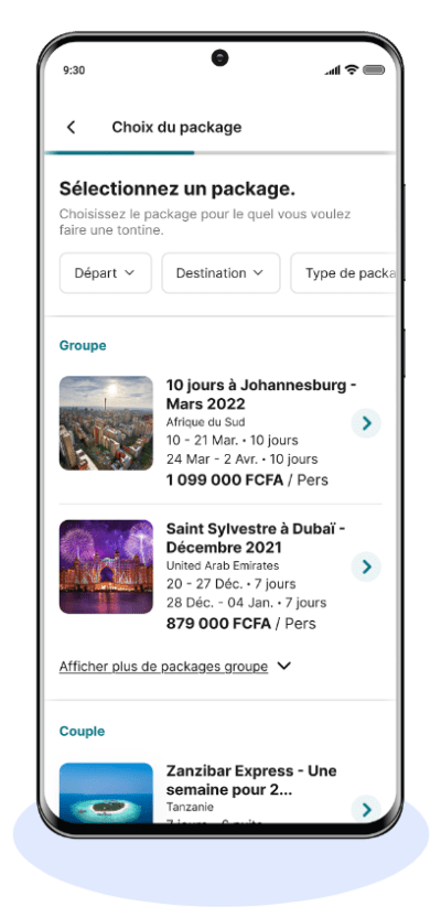 Ease Travel mobile app screenshot