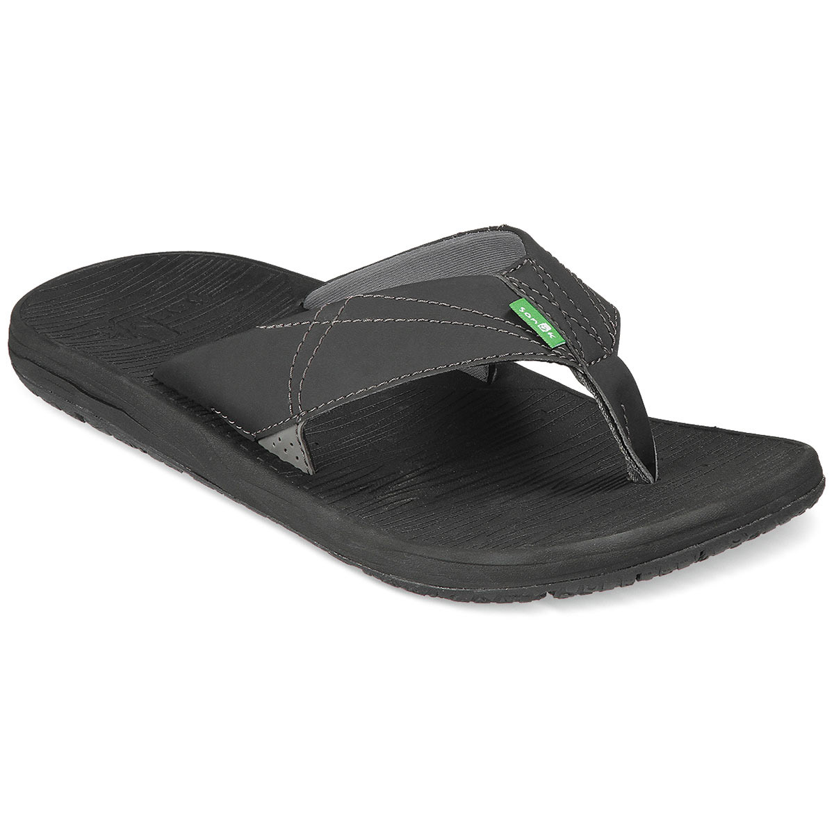 SANUK Men's Latitude Flip-Flops, Black 