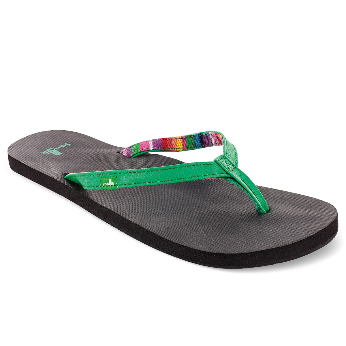 sanuk green flip flops