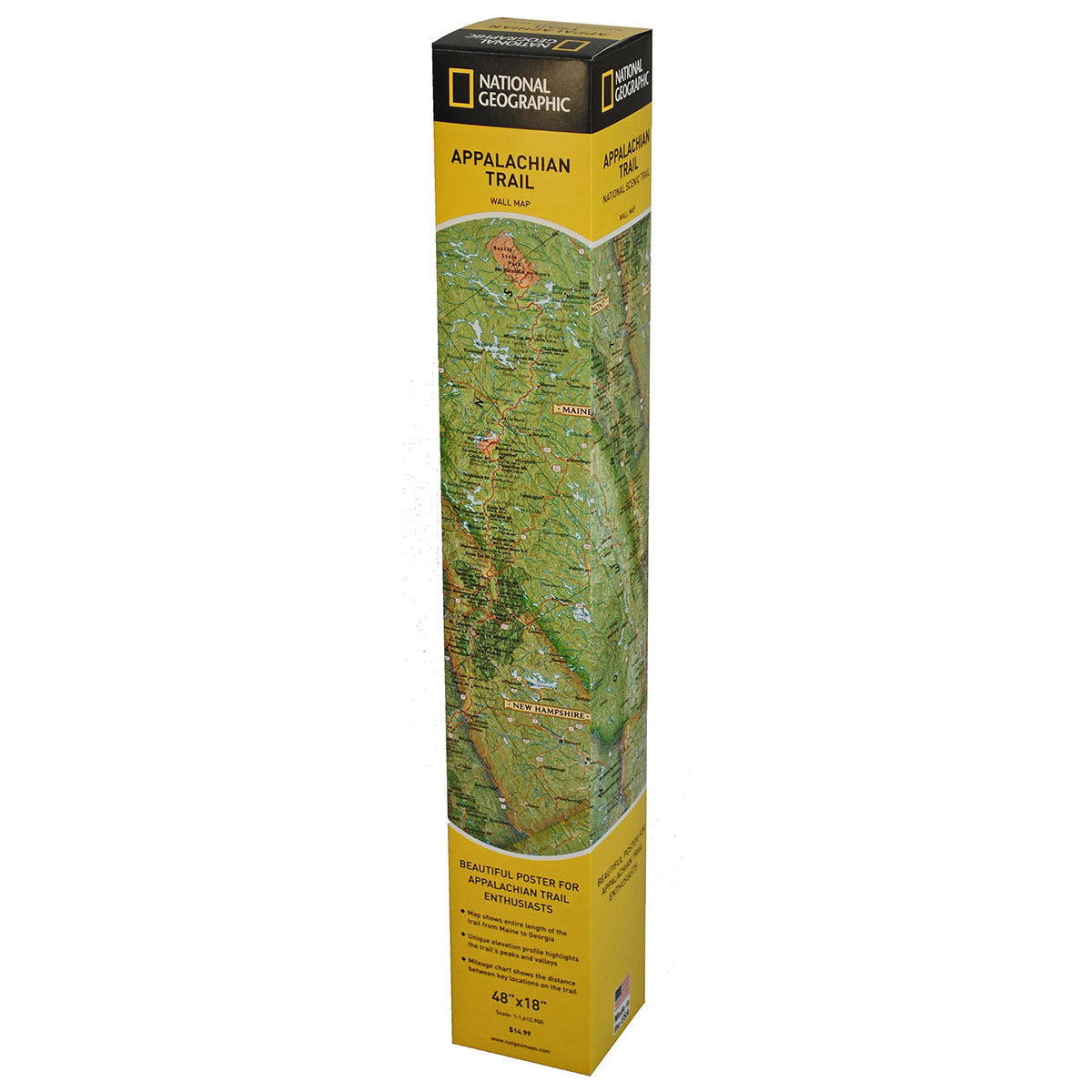 Nat Geo Boxed Appalachian Trail Wall Map