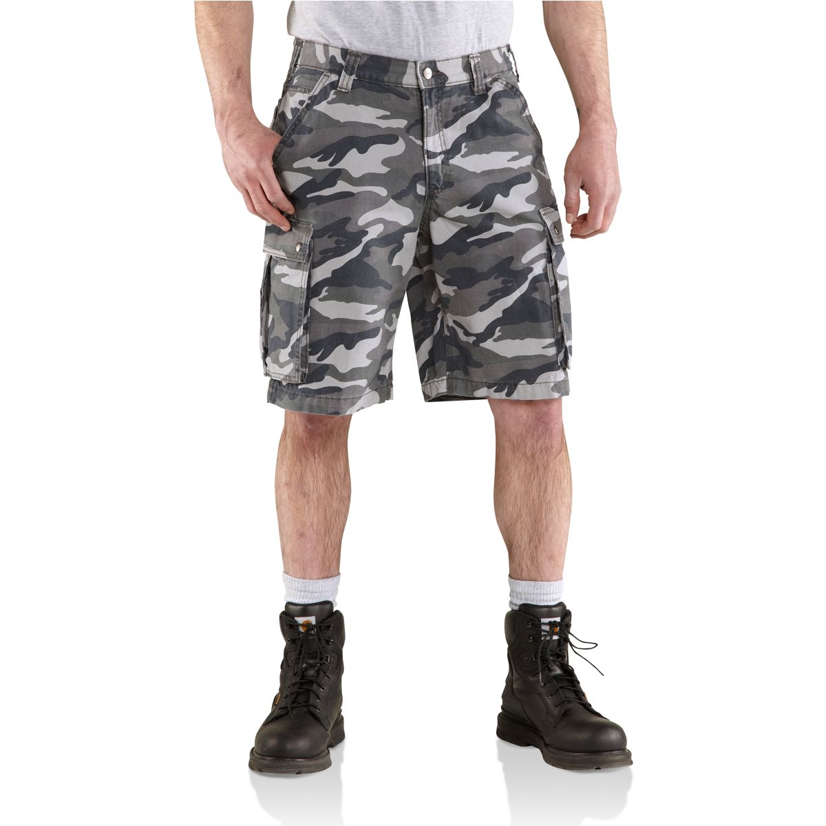 grey camo cargo shorts