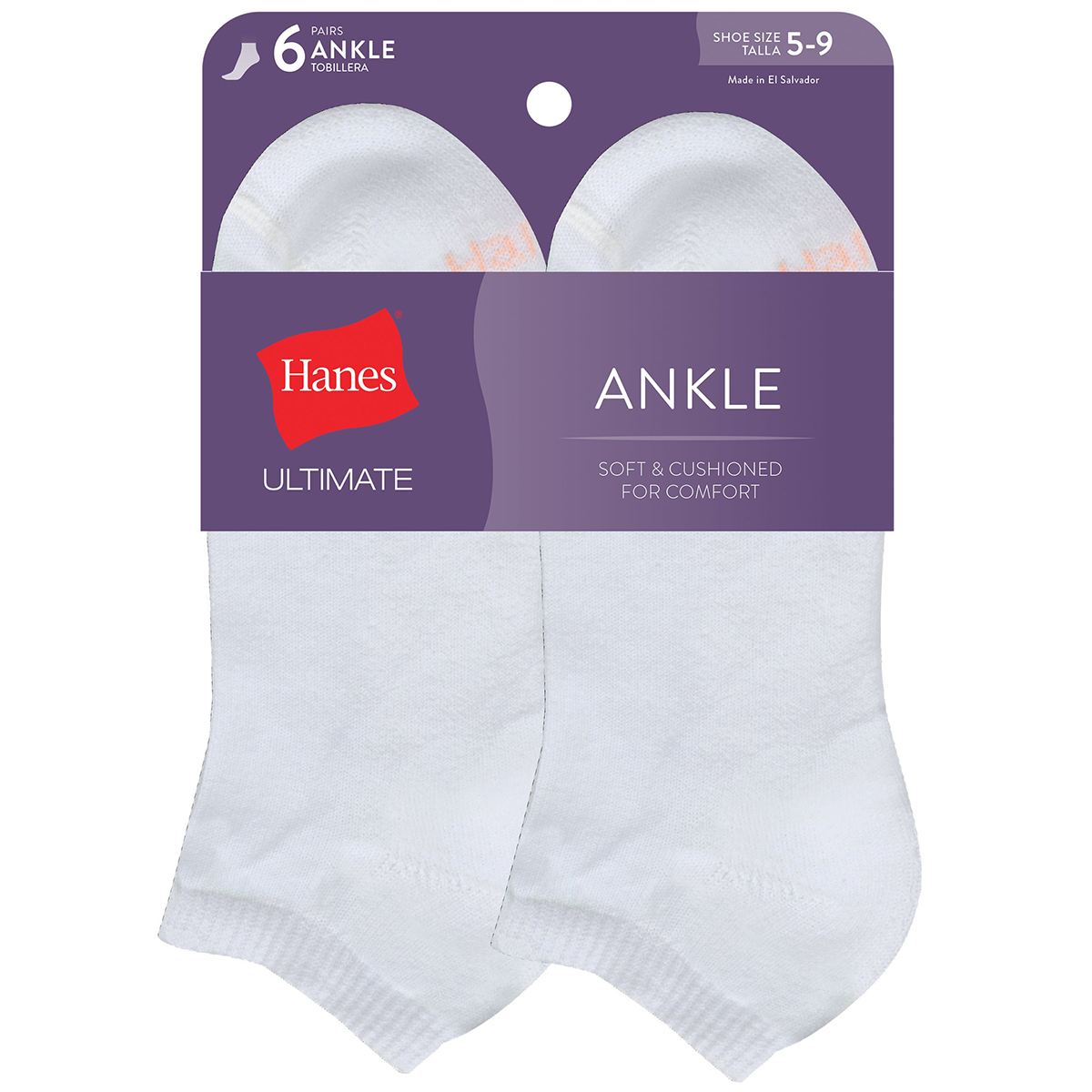 Hanes Women's Ultimate Ankle Socks, 6-Pack