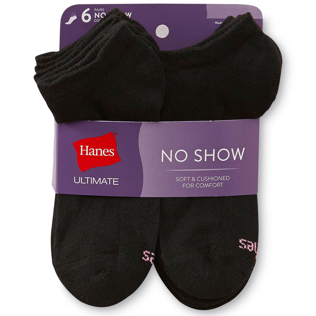 Hanes Women's Ultimate Core No-Show Socks, 6-Pack