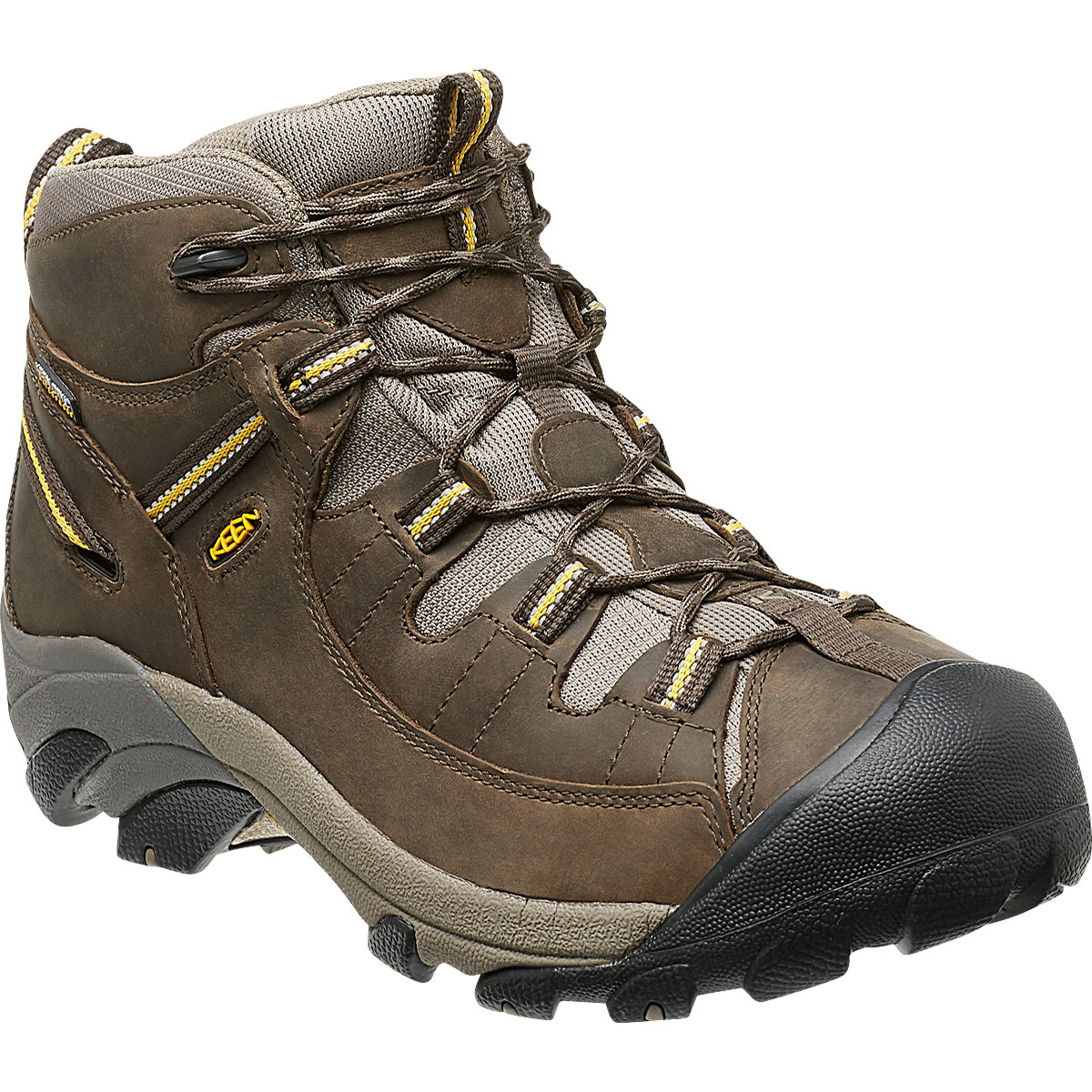 Keen Men's Targhee Ii Mid Wp Hiking Boots, Black Olive/yellow - Size 14