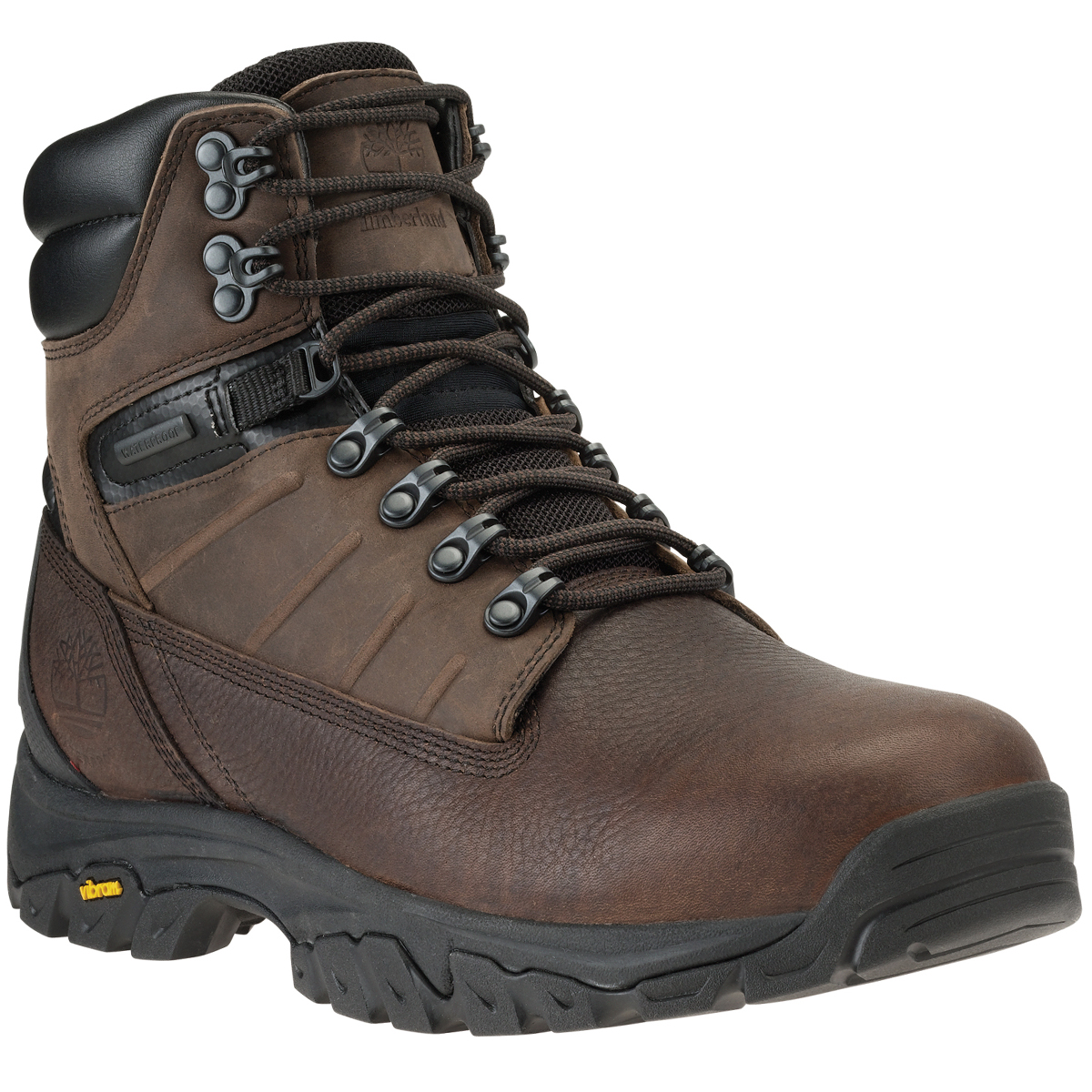 dark brown hiking boots