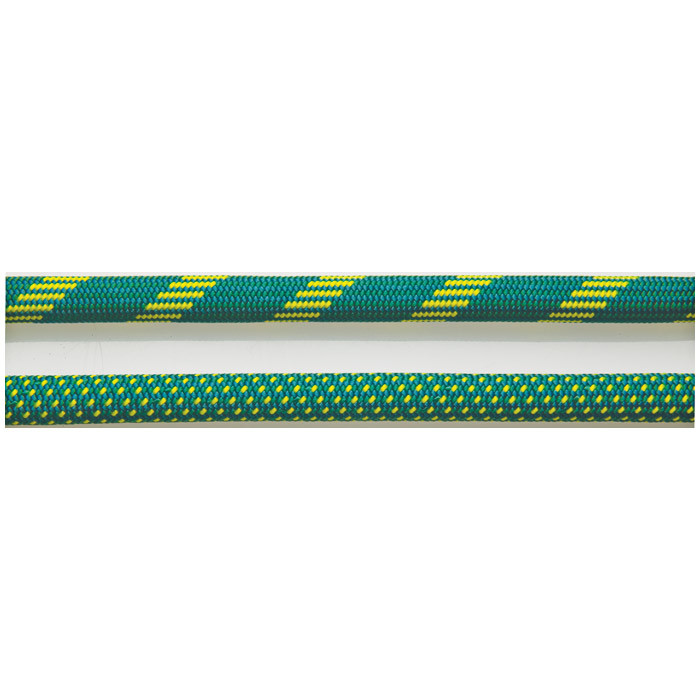 New England Ropes Glider Bi 10.2 Mm X 70M Rope, 2X Dry, Green/yellow