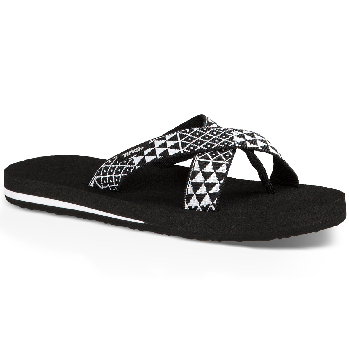 TEVA Women s Mush Kalea Flip Flops Pasa Black White Eastern