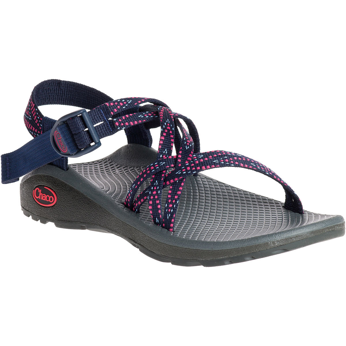 blue and pink chacos