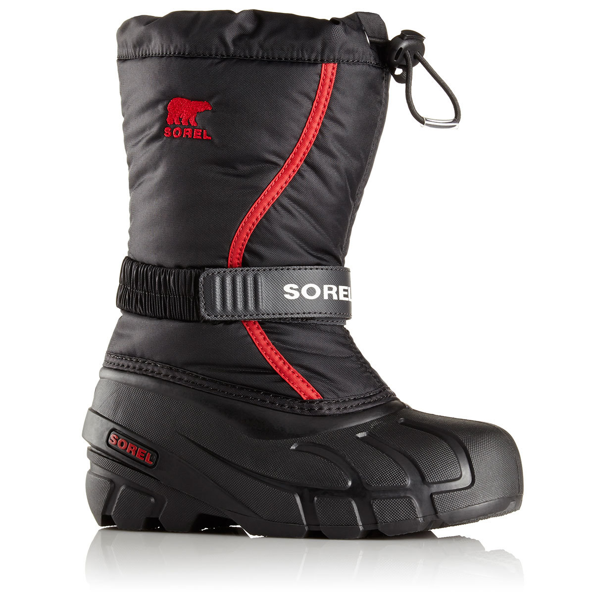 sorel red and black boots