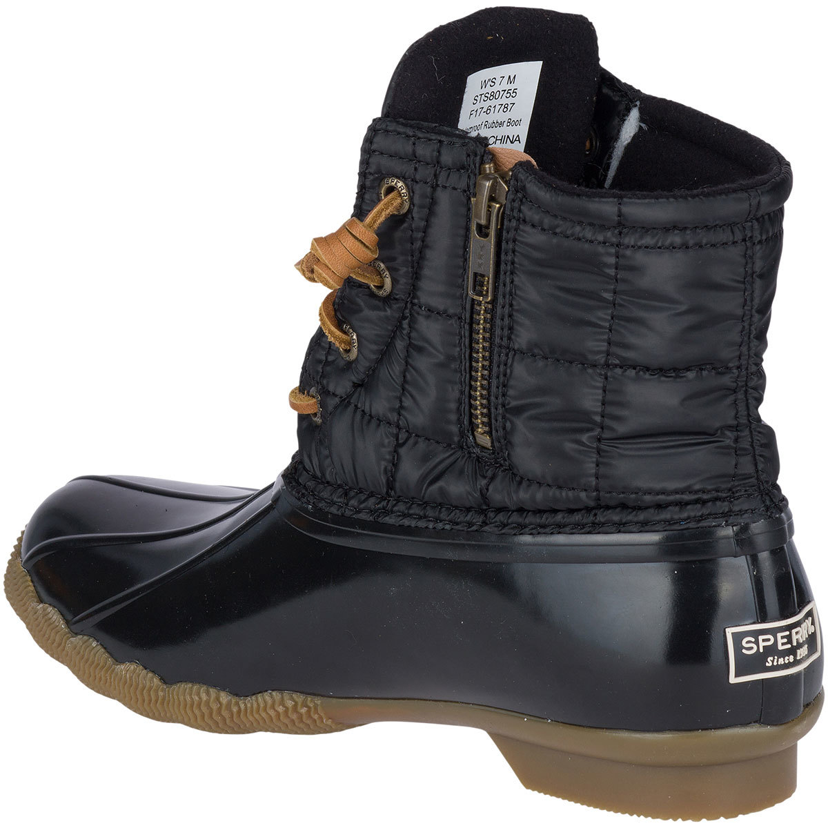 sperry duck boots black