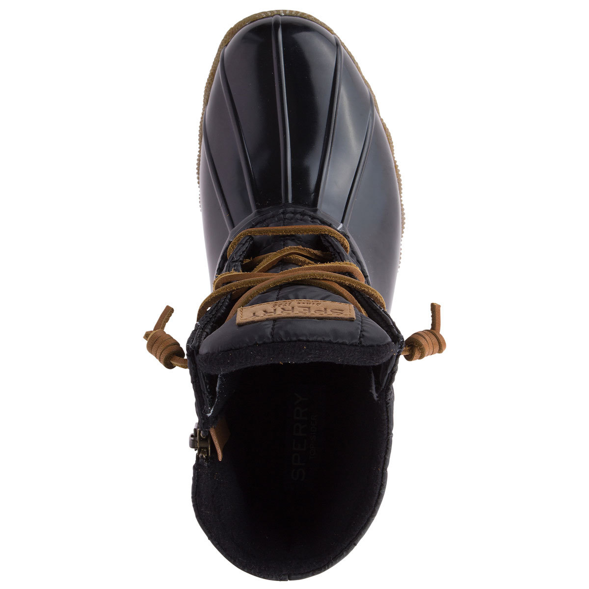 sperry duck boots black