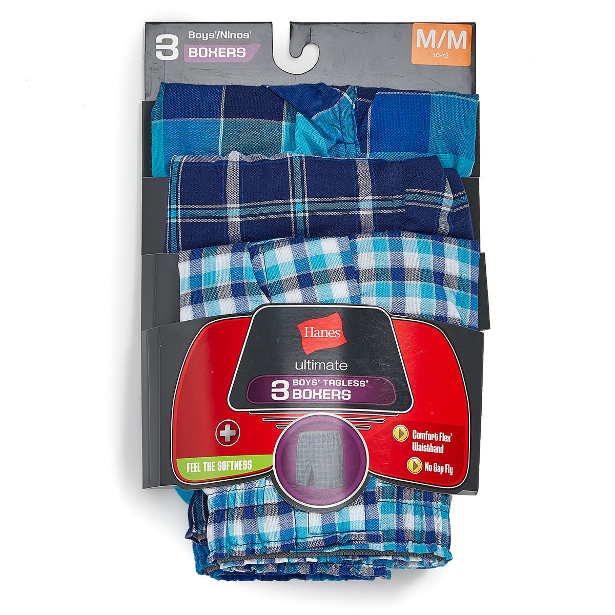 Hanes Boys' Ultimate Plaid Boxers, 3-Pack