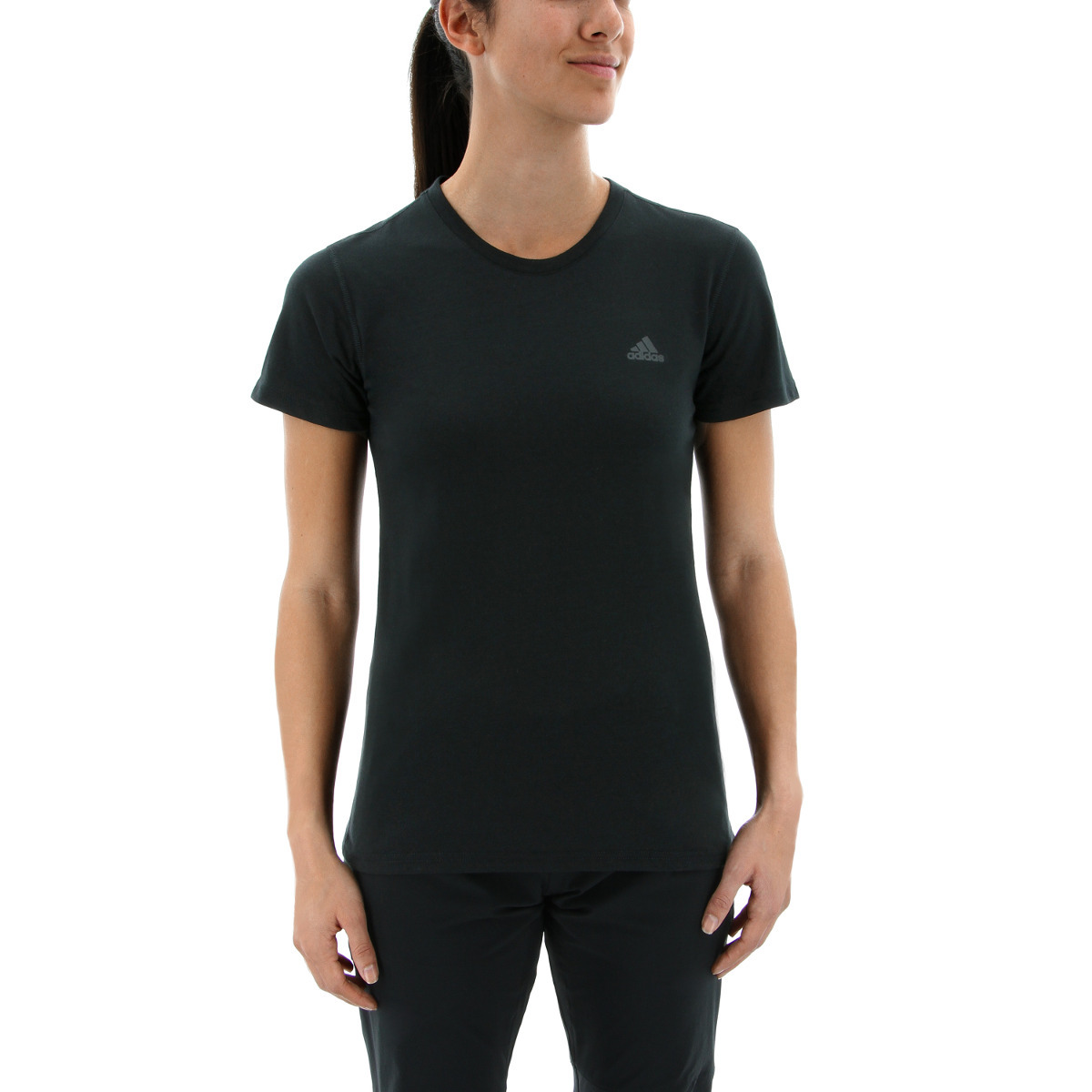 adidas womens black t shirt