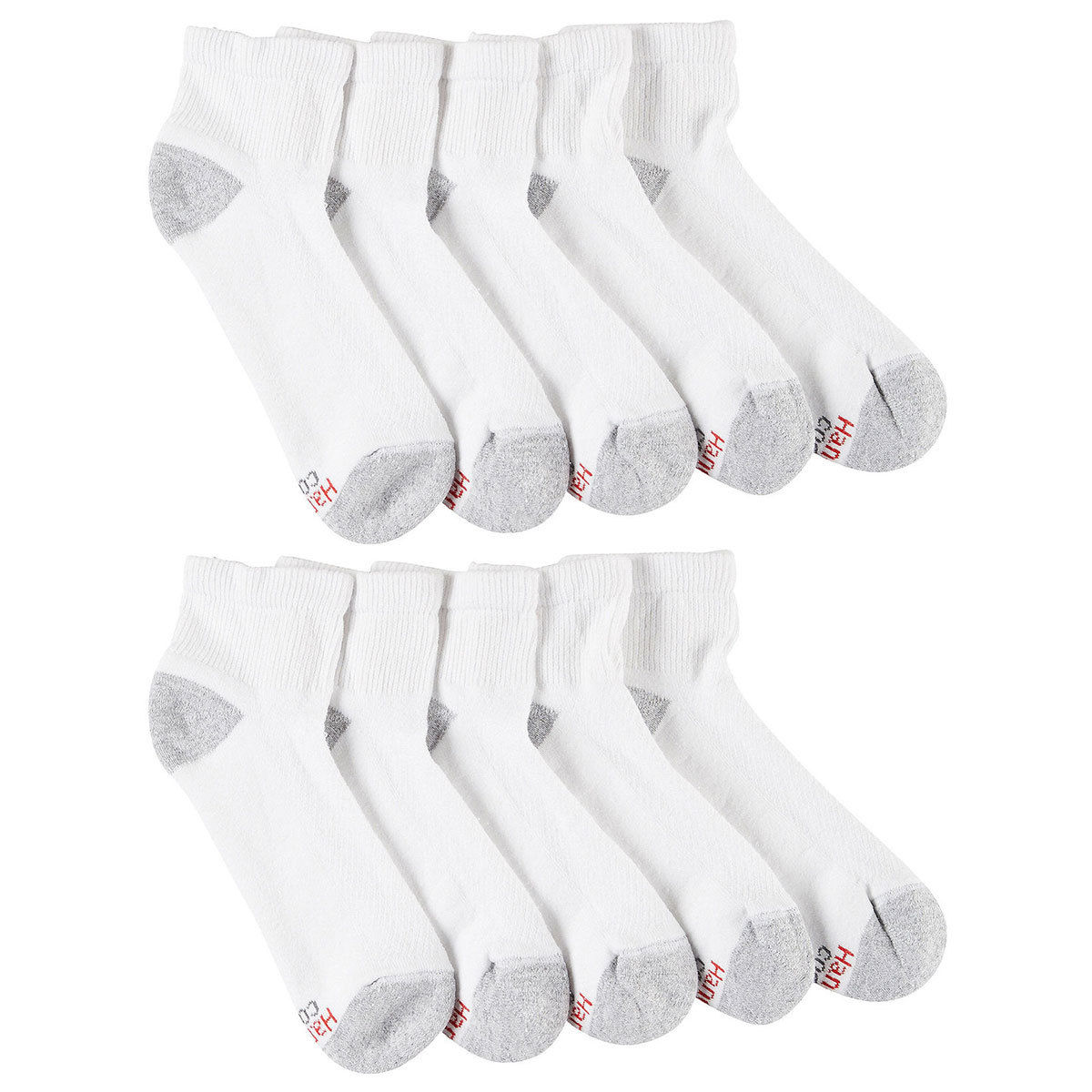 Hanes Men's Ultimate Quarter Socks, 10-Pack