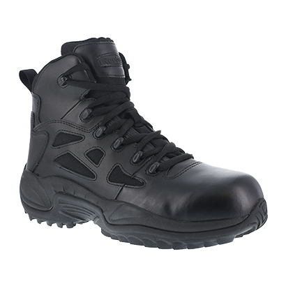 Reebok Work Men’s Rapid Response Rb Composite Toe Stealth 6″ W/ Side Zip Boot, Black