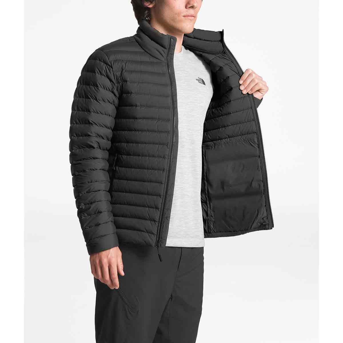 north face stretch down hoodie men's