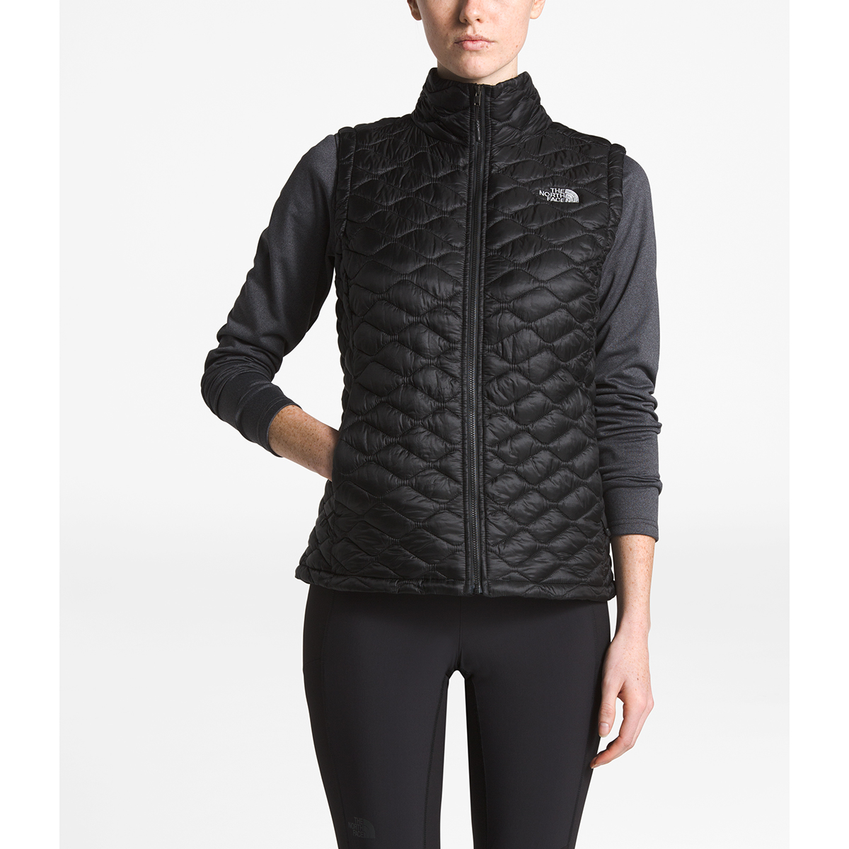 the north face black vest womens