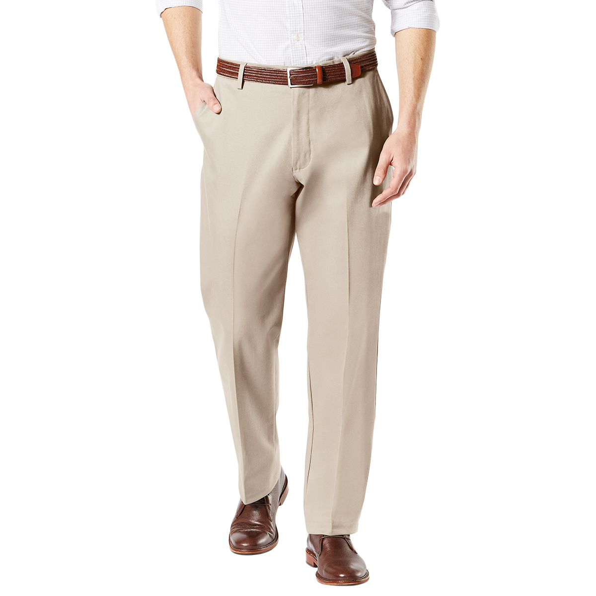 Dockers Men's Classic Fit Signature Khaki 2.0 Flat-Front Stretch Crease Pants