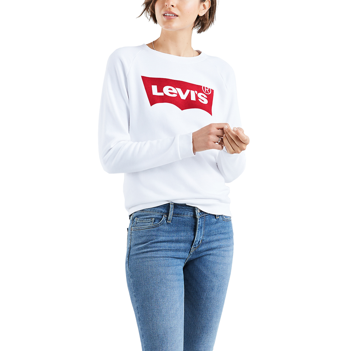 Levi's Women's Long-Sleeve Graphic Crewneck Fleece